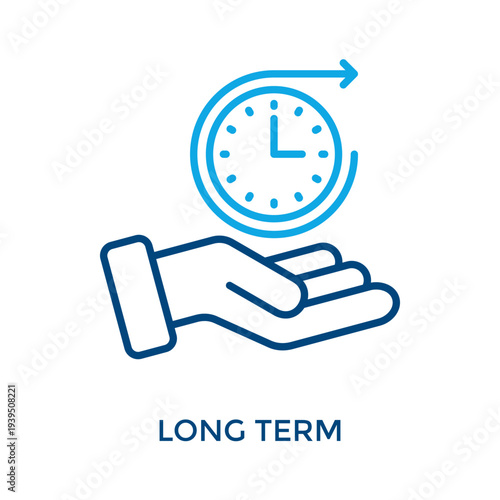 Long Term Icon Outline Color Style. Vector Illustration For Graphic Design
