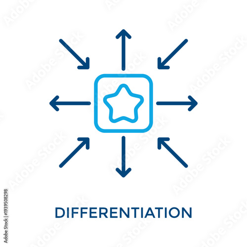 Differentiation Icon Outline Color Style. Vector Illustration For Graphic Design