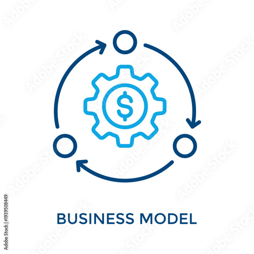 Business Model Icon Outline Color Style. Vector Illustration For Graphic Design