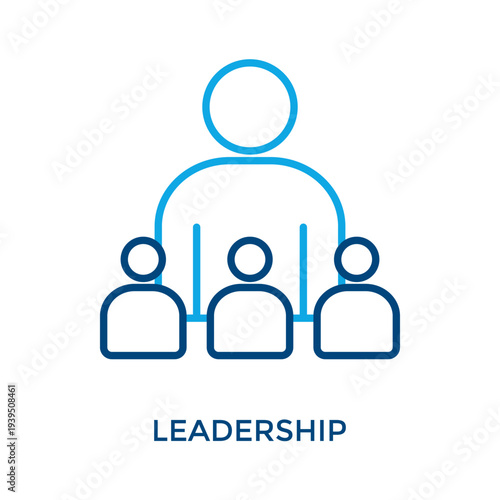 Leadership Icon Outline Color Style. Vector Illustration For Graphic Design