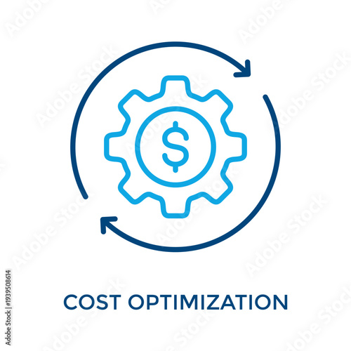 Cost Optimization Icon Outline Color Style. Vector Illustration For Graphic Design