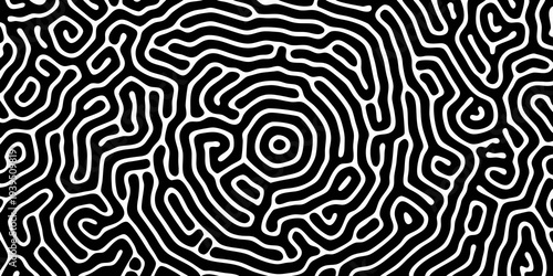 Intricate black and white abstract pattern resembling organic forms