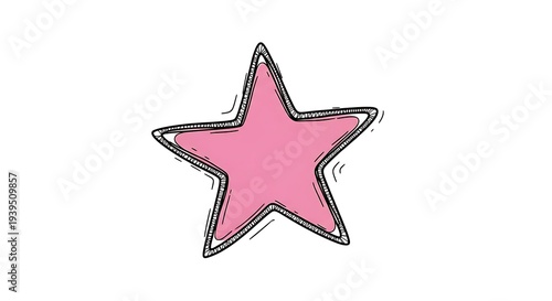Pink Star Icon Simple Design Element.
