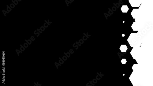Hexagon Wipe Transition on Transparent Background