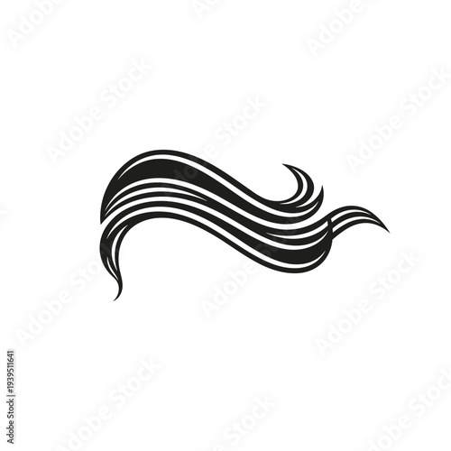Black Hair Strands Illustration Design.