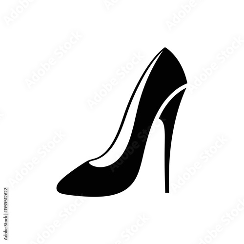 Black High Heel Shoe Illustration.