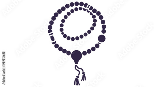 Dark purple prayer beads with tassel