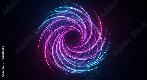 Colorful Light Spiral Abstract Design for Visual Art.