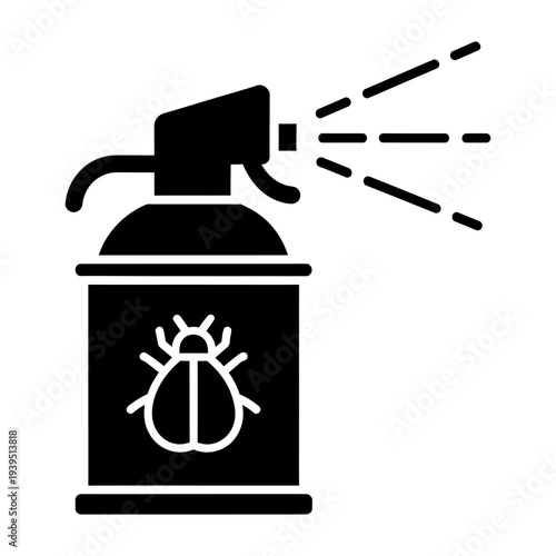 Insecticide spray can icon for pest control and bug repellent graphic