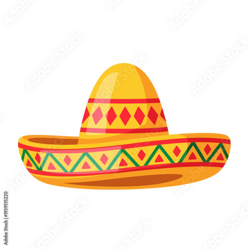 Traditional Mexican Sombrero Hat with Colorful Decorations