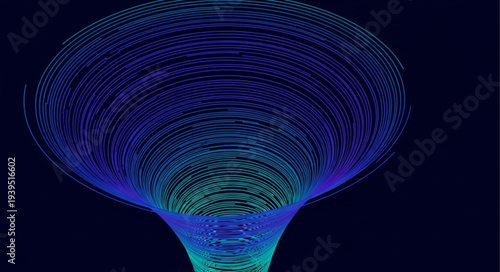 Colorful Tornado Light Display in Dark Night.