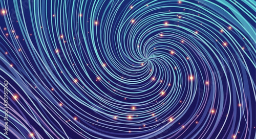 Abstract Spiral Light Pattern with Vibrant Colors.