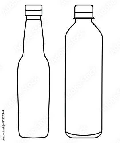 Flat Isolated Plastic Bottle Package Vector – Beverage & Drink Illustration
