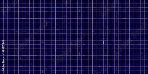 A dark blue grid background with subtle variations in tone