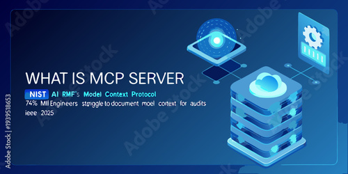 Abstract digital illustration promoting the NIST AI RMF s model context protocol