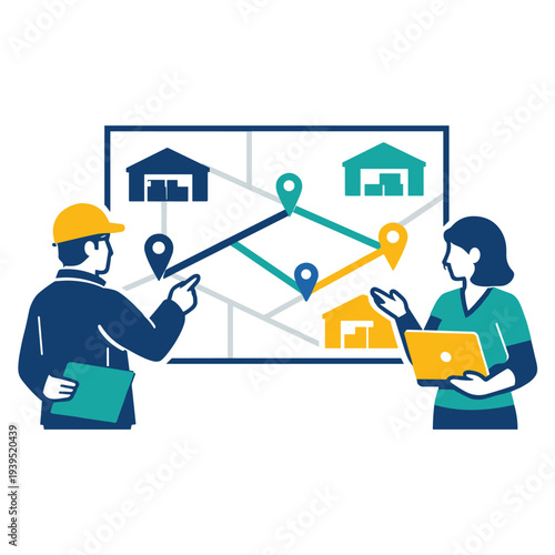 Logistics team planning delivery routes