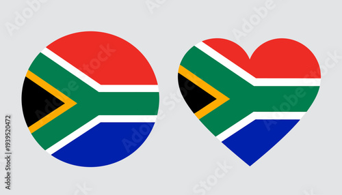 Vibrant graphic illustrations showcasing a nation's distinct color scheme, presented as a perfect circle and a symbolic heart, embodying unity, diversity, and patriotic spirit