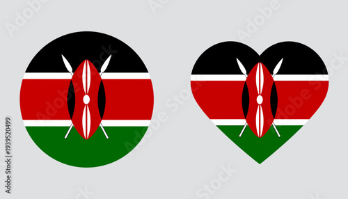 Round and Heart-Shaped Kenyan Flags, Symbolizing National Pride and Patriotism