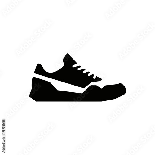 Black Silhouette Sneaker Shoe Design.