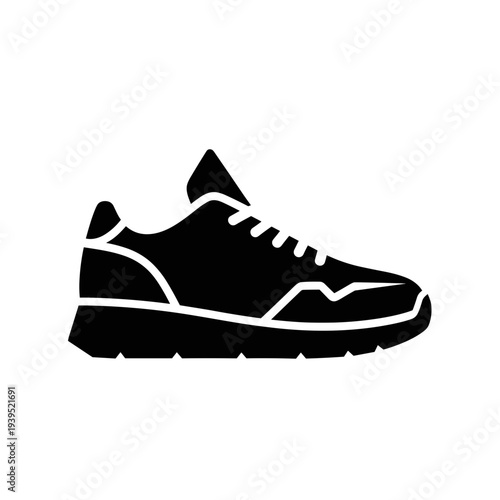 Black Sneaker Silhouette Graphic Design.