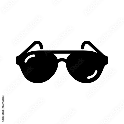 Black Sunglasses Silhouette Icon Design.