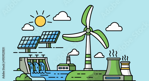Sustainable Energy Sources Illustration