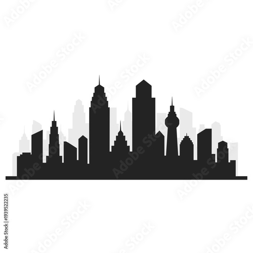 City Skyline Silhouette Modern Skyscrapers 4.