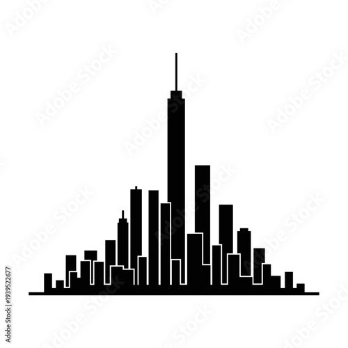 City Skyline Silhouette with Skyscrapers 1.