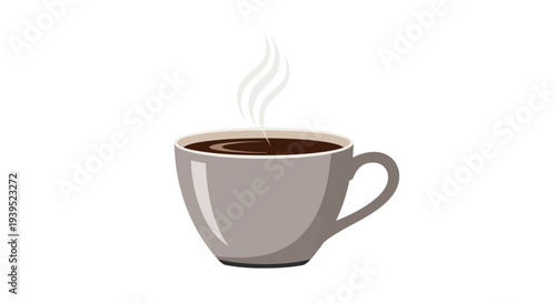 Steaming cup of coffee vector eps illustration on a white background