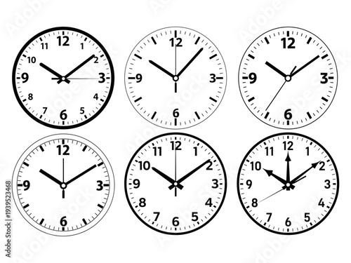 manual Clock black and white Vector