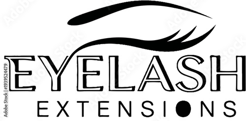 Stylized eye with text for beauty services