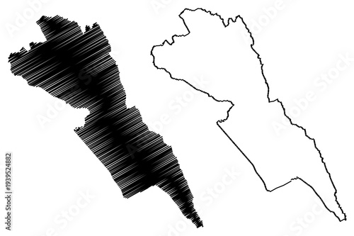 Makueni County (Republic of Kenya, Eastern Province) map vector illustration, scribble sketch Makueni map