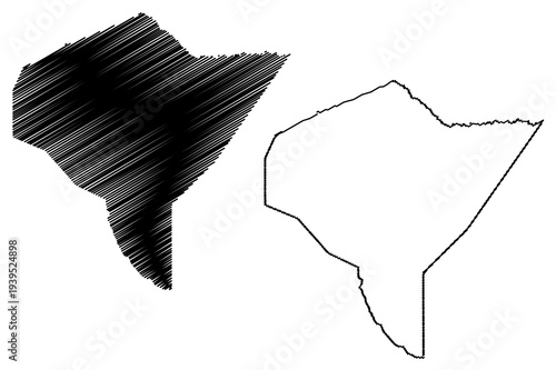 Mandera County (Republic of Kenya, North Eastern Province) map vector illustration, scribble sketch Mandera map