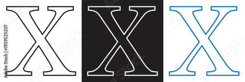 Vector Alphabet Letters Styles. Collection of stylized vector alphabet letters Z, Y, X, and W in different colors and outline styles, suitable for typography, logos, and design projects.EPS10/AI.