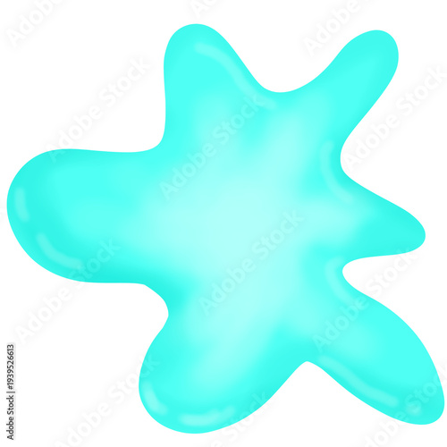 water drop blue paint brush