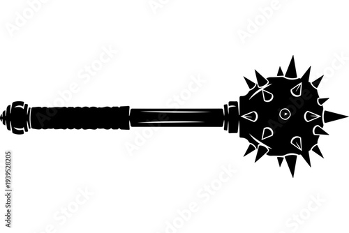 Spiked Mace or Flail Weapon Illustration