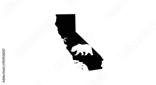 California State Silhouette with Bear Emblem