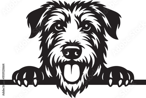 PEEKING IRISH WOLFHOUND Svg, Peeking Irish Wolfhound Clipart, Peeking Irish Wolfhound Svg Files For Cricut