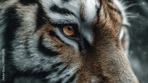Majestic Tiger's Intense Gaze A Close-Up Portrait of a Wild Predator