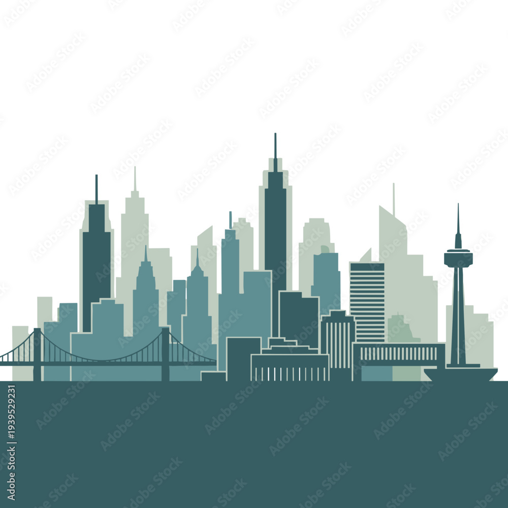 Obraz premium City Skyline with Modern Buildings.