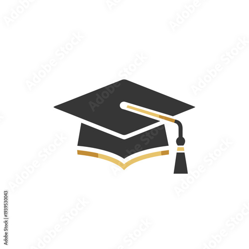 Graduation Cap and Book Icon.