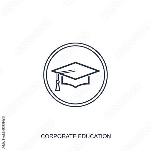 Graduation Cap Icon Corporate Education.