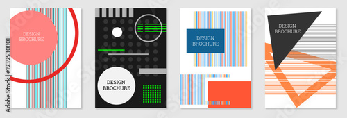 Colorful geometric backgrounds. Set of four background designs, EPS vector.