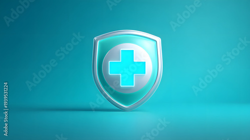 Free Download Medical shield with cross symbol on blue background representing healthcare protection, medical insurance coverage, patient safety, hospital security, and health protection concept - GFXLoad