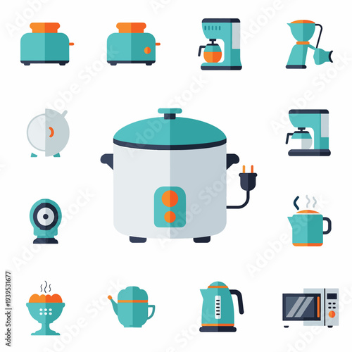 Multicooker and Accessories Icons