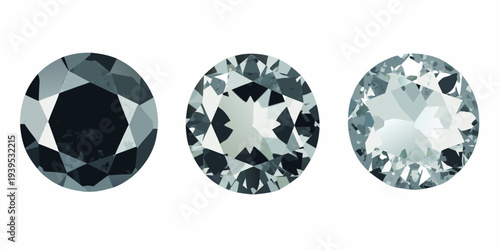 Three oval cut diamonds displayed with varying levels of light reflection
