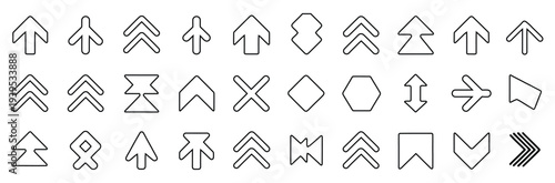 Collection of modern arrow icons for navigation and direction
