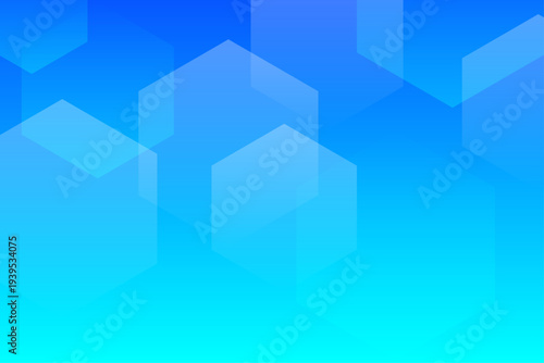青いグラデーション 六角形 幾何学 テクノロジー 抽象 背景