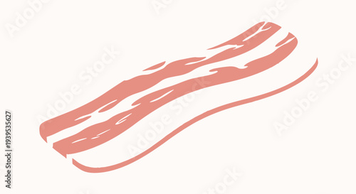 Strips of raw bacon on a white background.