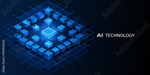 Abstract representation of data technology and artificial intelligence concepts